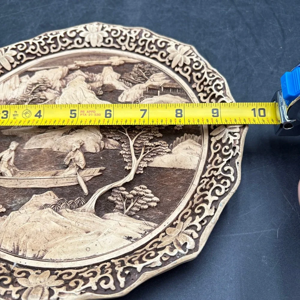 Vtg 1982 Dynasty Plate Arnat Imports Landscape Scalloped Floral Border Raised 9